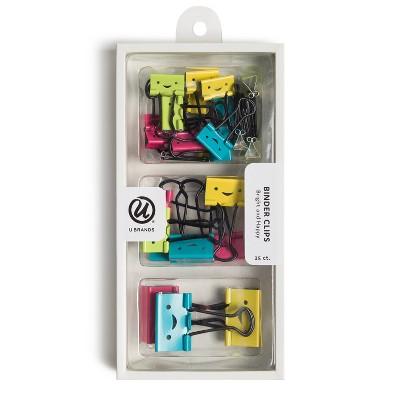 U Brands 25ct Binder Clip Set