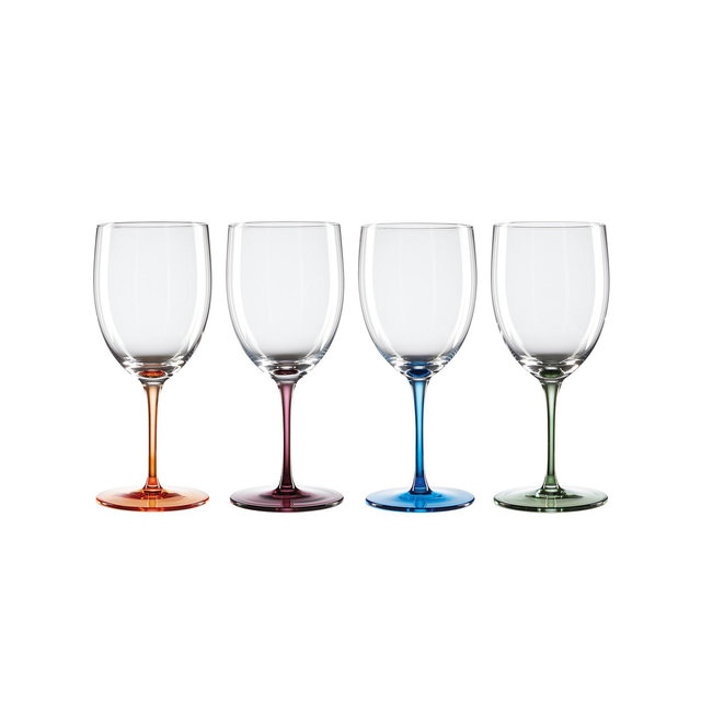 Oneida Bottoms Up Color Bottom Wine Glasses, Set of 4