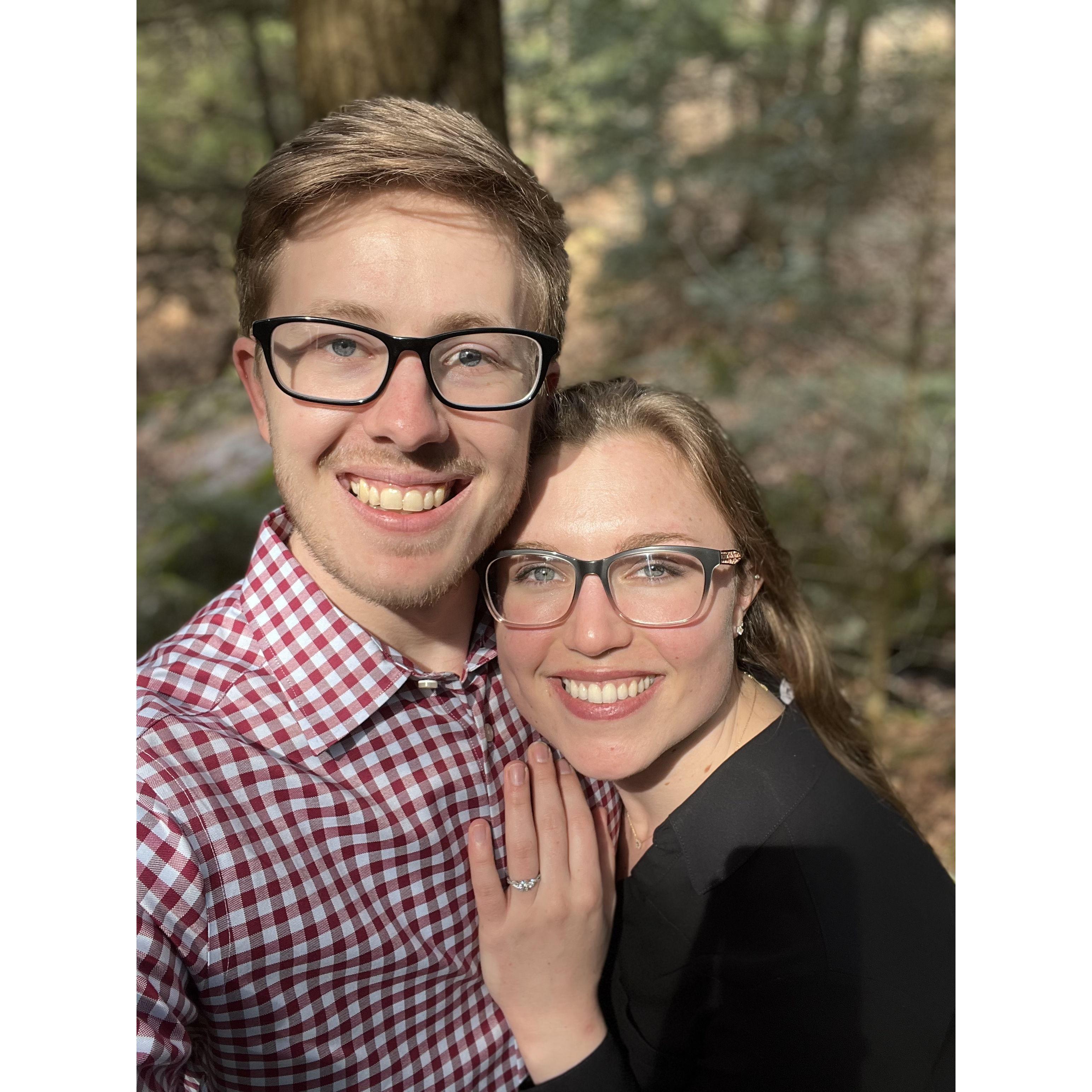 In the woods of Underhill, Vermont, where we got engaged