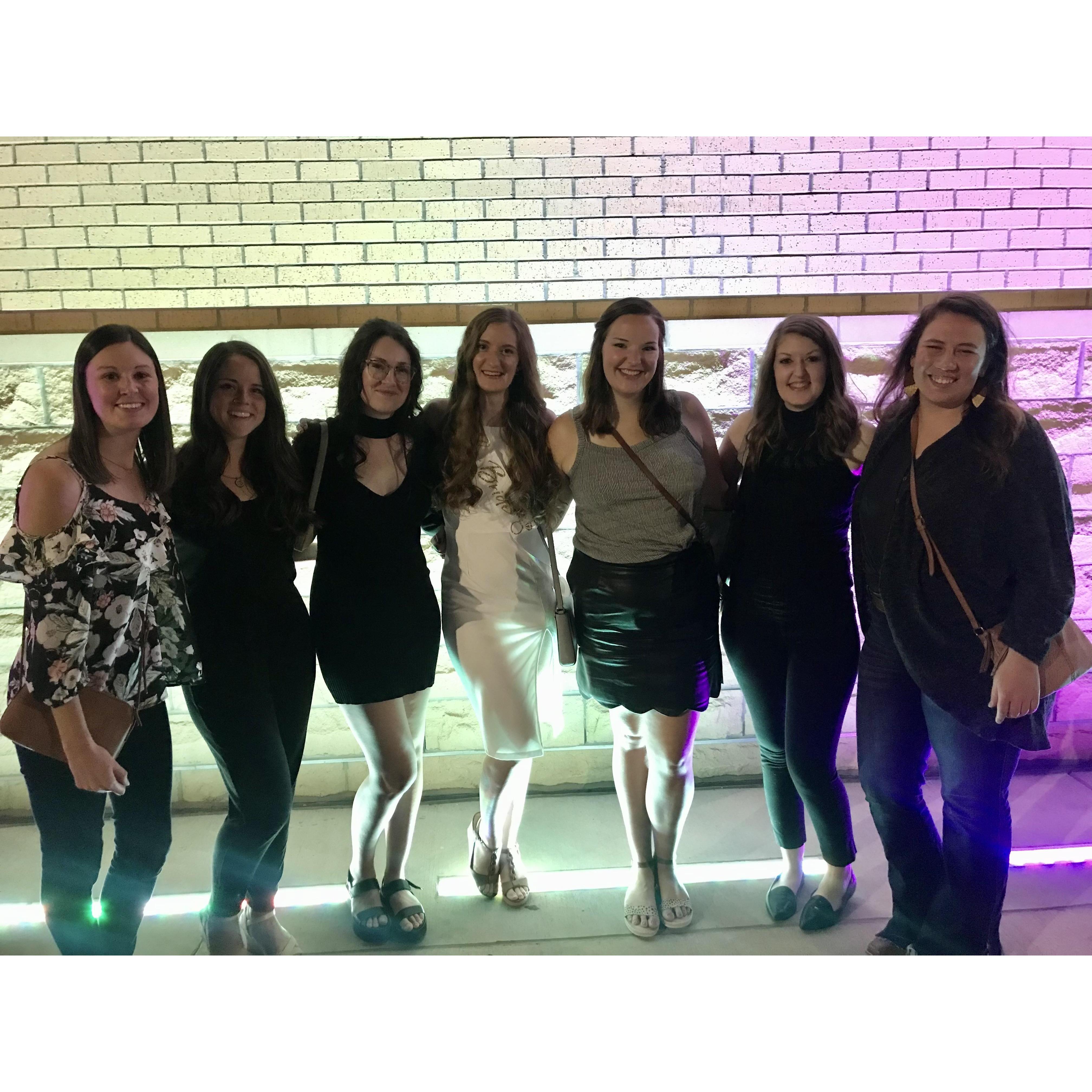 Becca with her bridal party on her bachelorette weekend!