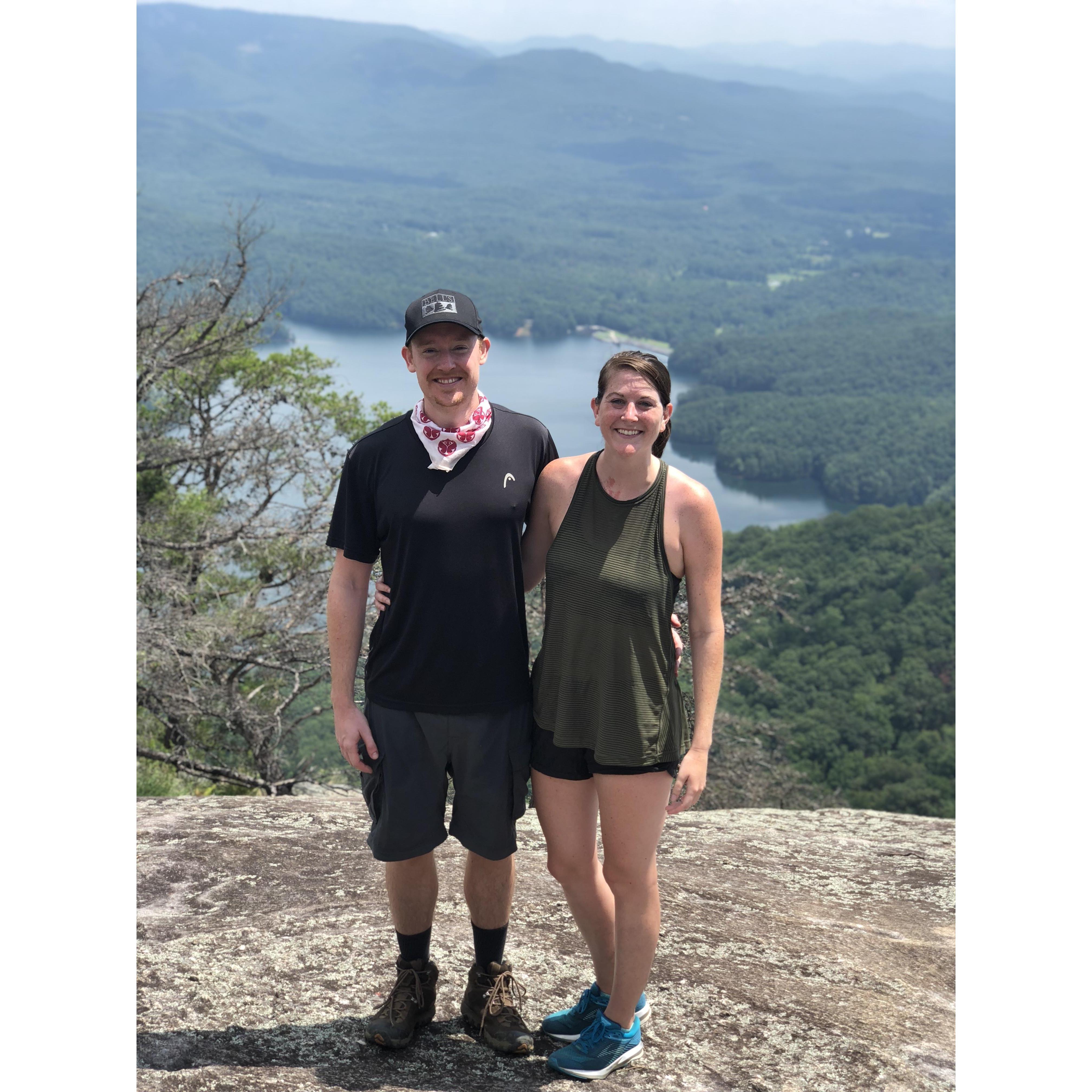 Table Rock Mountain Hike.... Wesley basically pulled me up the last mile of this hike.  It taught us patience and love!