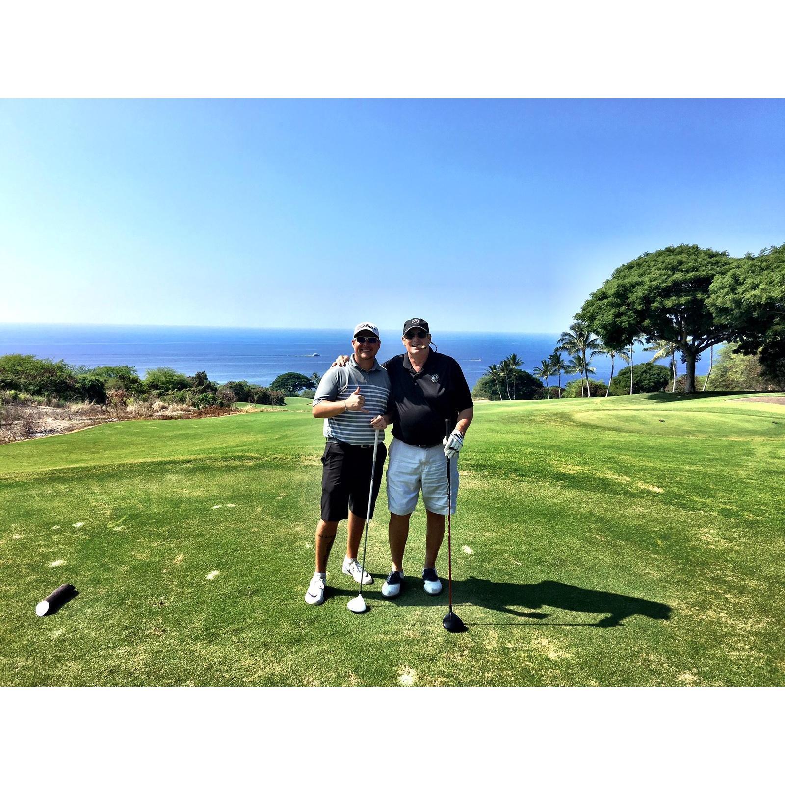 Chad golfing with "hanai dad" Mel