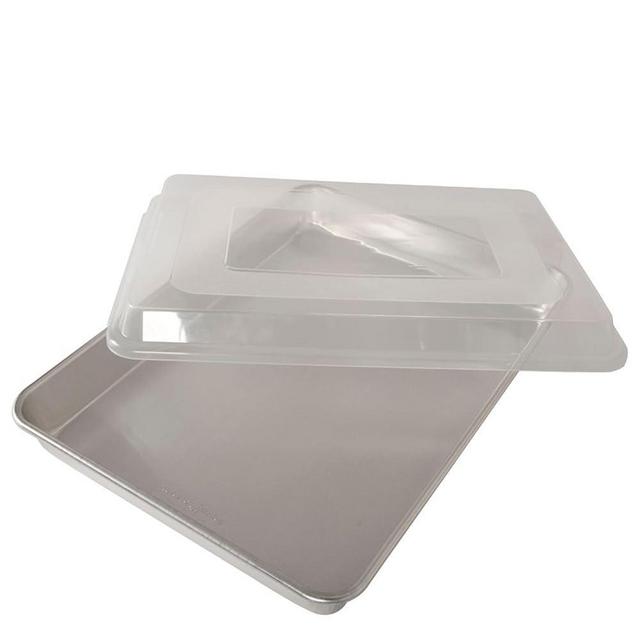 Nordic Ware Hi-Side Sheet Cake Baking Pan with Lid Aluminum Aluminum