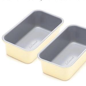 LeGourmet Nonstick Bread Loaf Pan 9 X 5 Inch, Ceramic Coating, Non-Toxic, Rust Resistant Aluminized Steel, Perfect 1 lb Baking Dish for Meatloaf, Pound Cake & Brownie (Butter 2pcs)