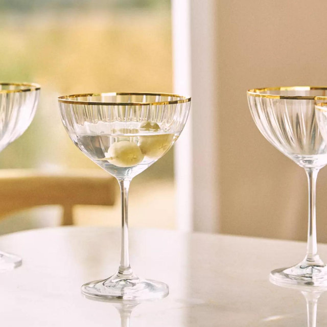 Waterfall Coupe Glasses, Set of 4