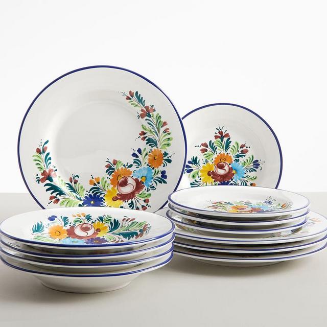 Nova Deruta Floral Ceramic 12-Piece Dinnerware Set
