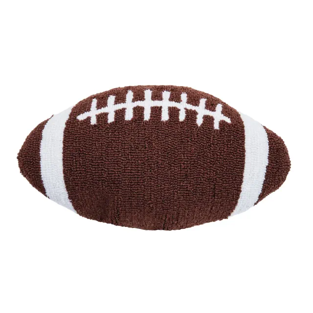 C&F Home Football Shaped Hooked Small Petite Throw Pillow