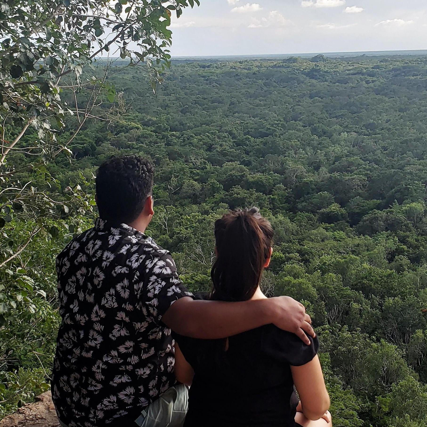 Overlooking the Jungle on top of Nohoch Mul in the Coba Ruins.