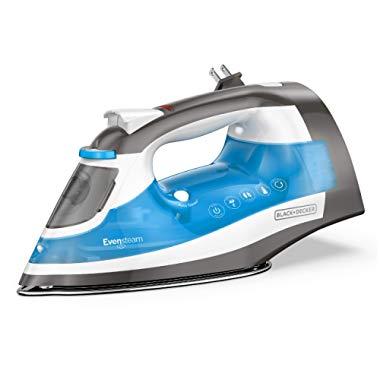 BLACK+DECKER ICR19XS One Step Steam Iron with Stainless Nonstick Soleplate and Cord Reel, Size, Grey