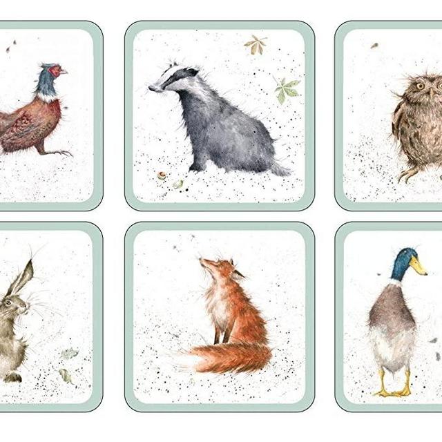 Pimpernel 10.5 x 10.5 cm MDF with Cork Back Wrendale Designs Coasters, Set of 6, Multi-Colour