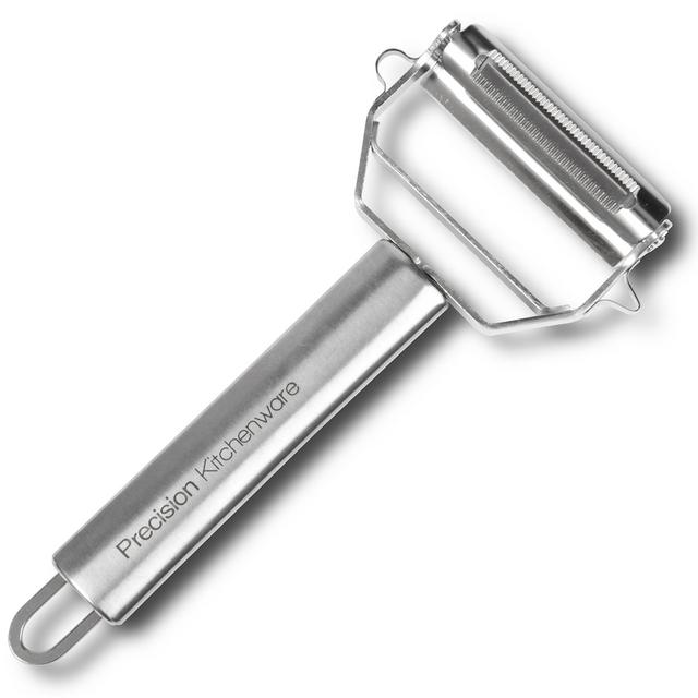 Stainless Steel Dual Julienne & Vegetable Peeler with Cleaning Brush & Blade Guard