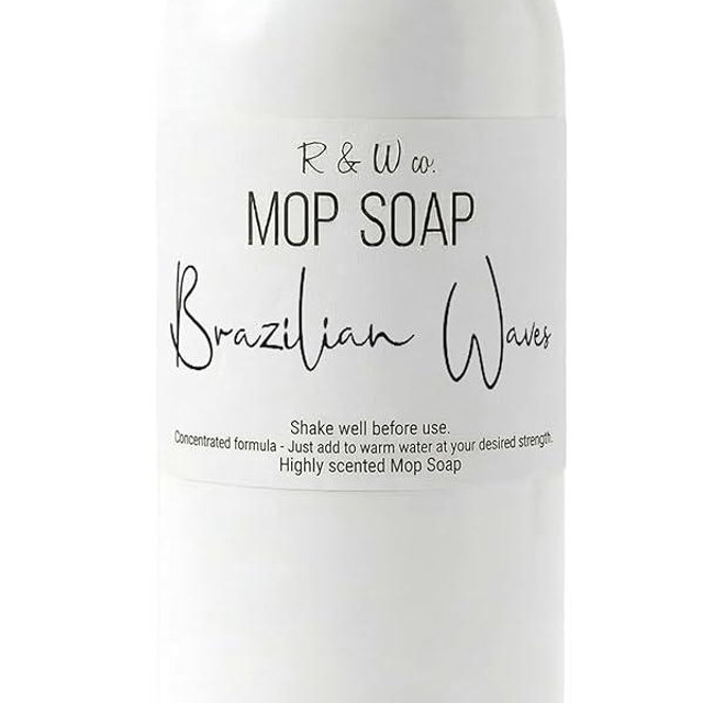 R&W CO. Original 32 oz Premium Mop Soap Brazilian Waves Scented, Gentle Floor Cleaner for all Surfaces, Non-Toxic, Pet and Skin Safe Formula, Streak-Free Shine