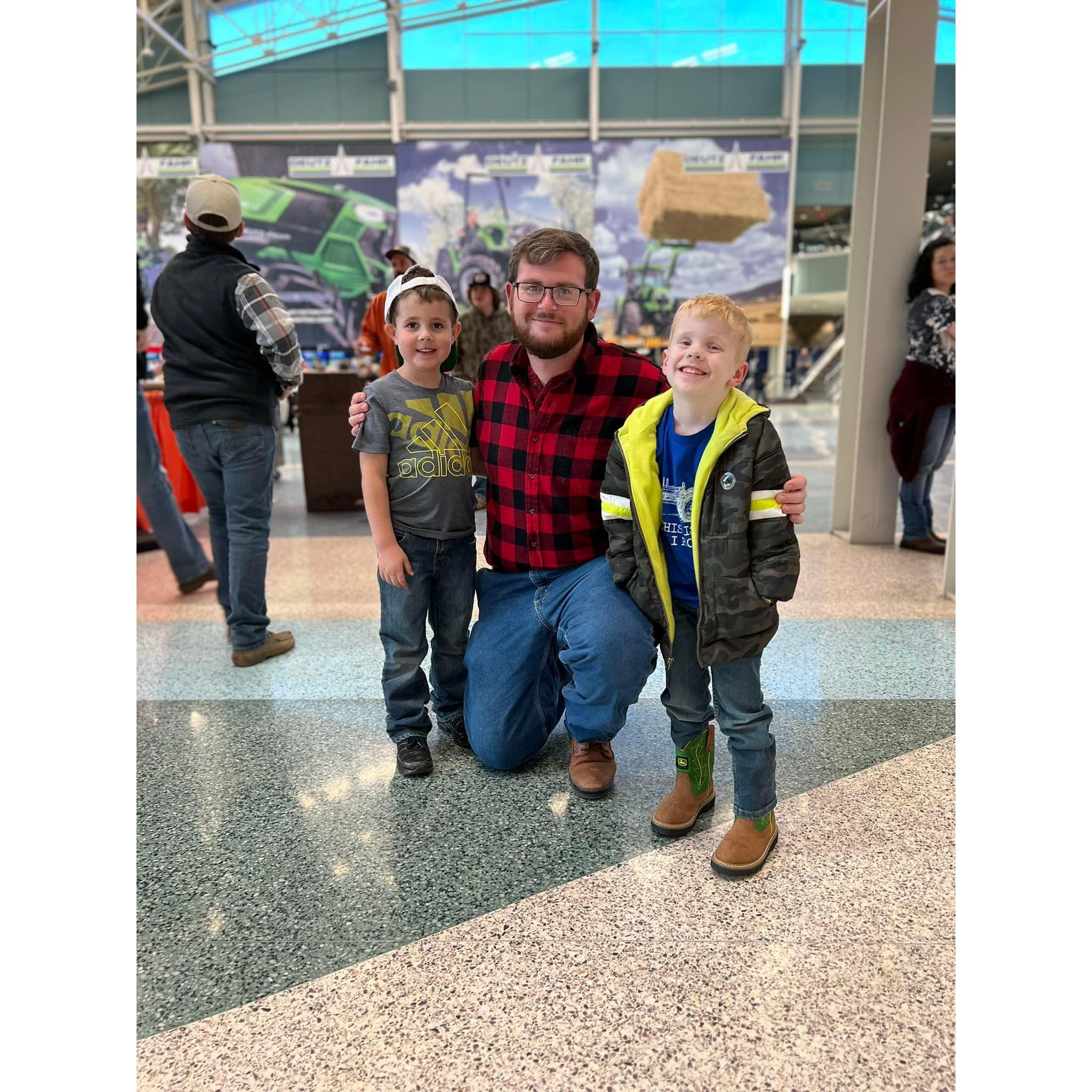 The National Farm Machinery Show  with Rebekah's nephews