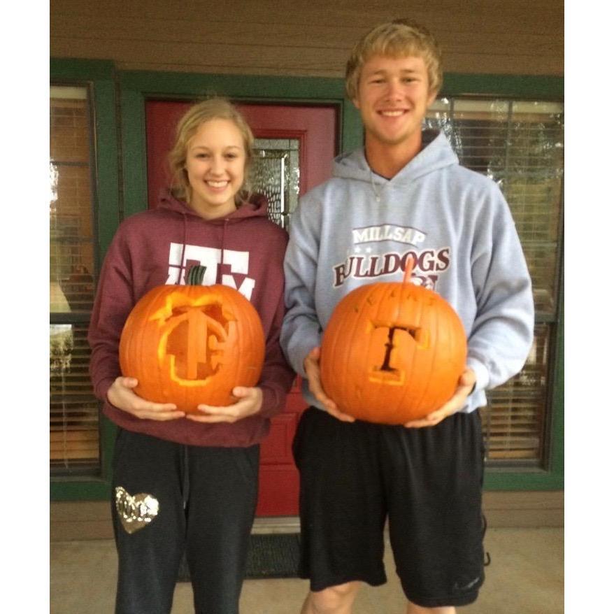 Carving Pumpkins Together