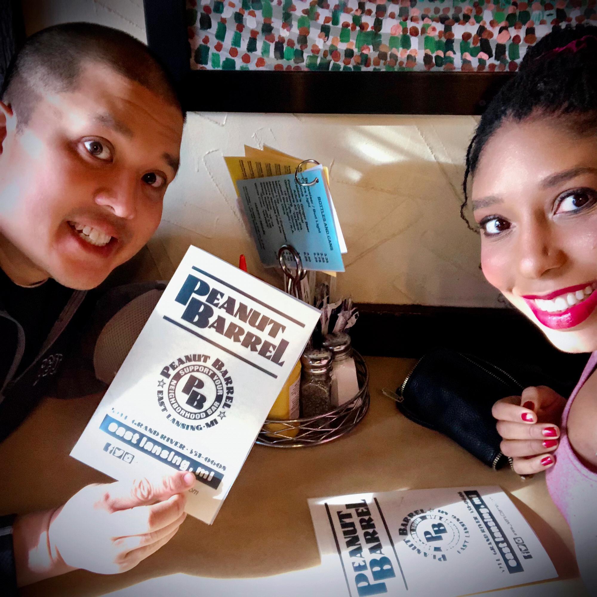 Visiting Kristin's favorite college hangout on our trip to Michigan.