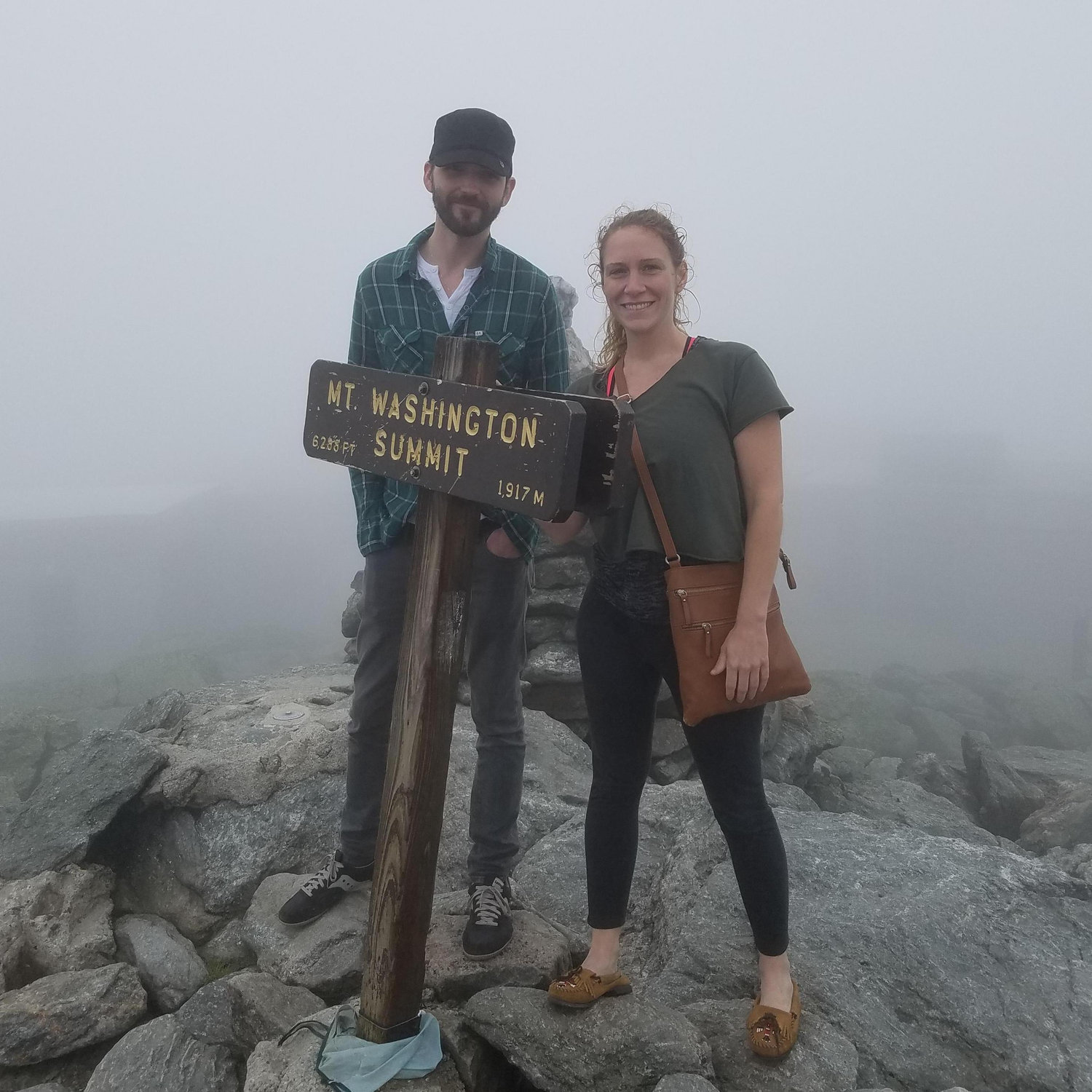 This car climbed Mt. Washington! It was sunny down below but cloudy and windy at the peak.
