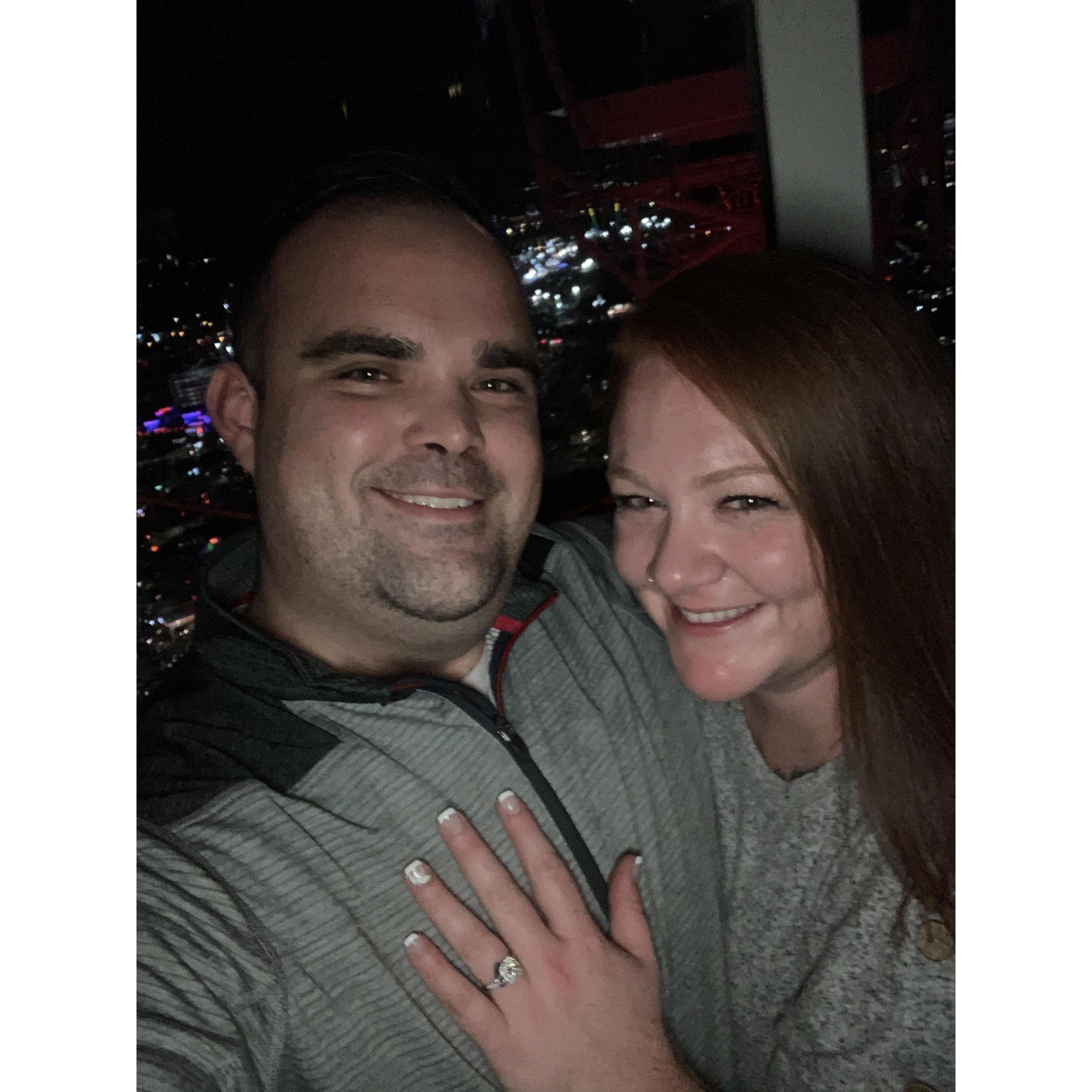 Moments after he proposed at the top of the ICON overlooking Orlando, February 7, 2020