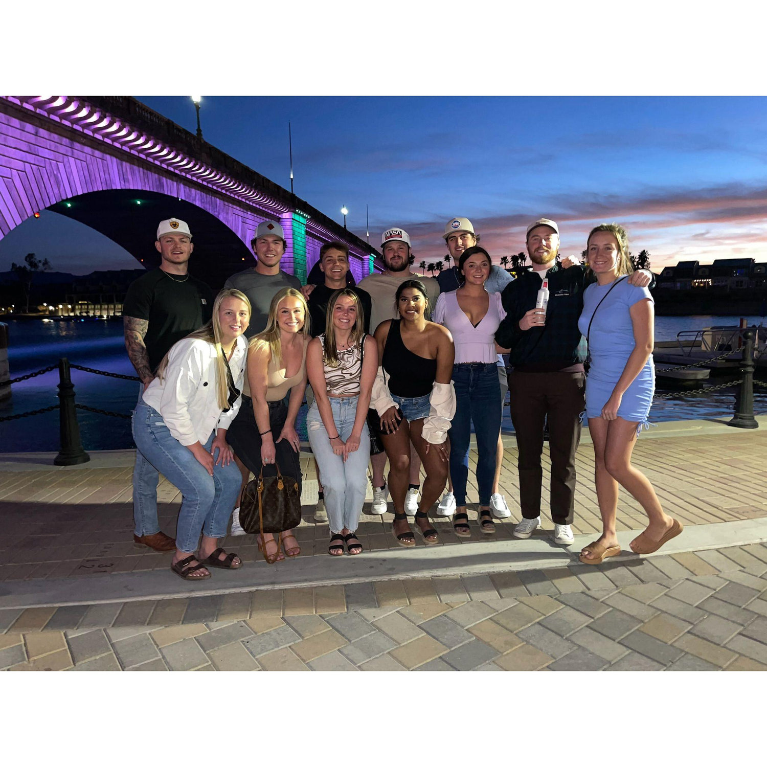 We first met on a group trip in Lake Havasu, Arizona. Audrey was invited by their mutual friend to spend the week with their friend group right before Audrey's first deployment to Saudi Arabia.