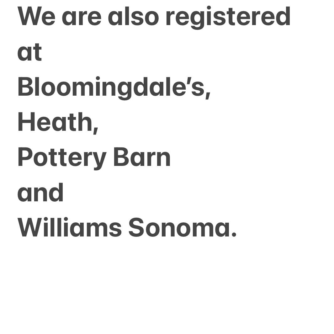 Scroll down for links to other registries at zola.com/wedding/blandcastro