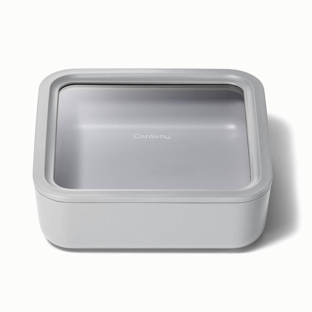 Caraway Home Large Ceramic Coated Glass Container Gray
