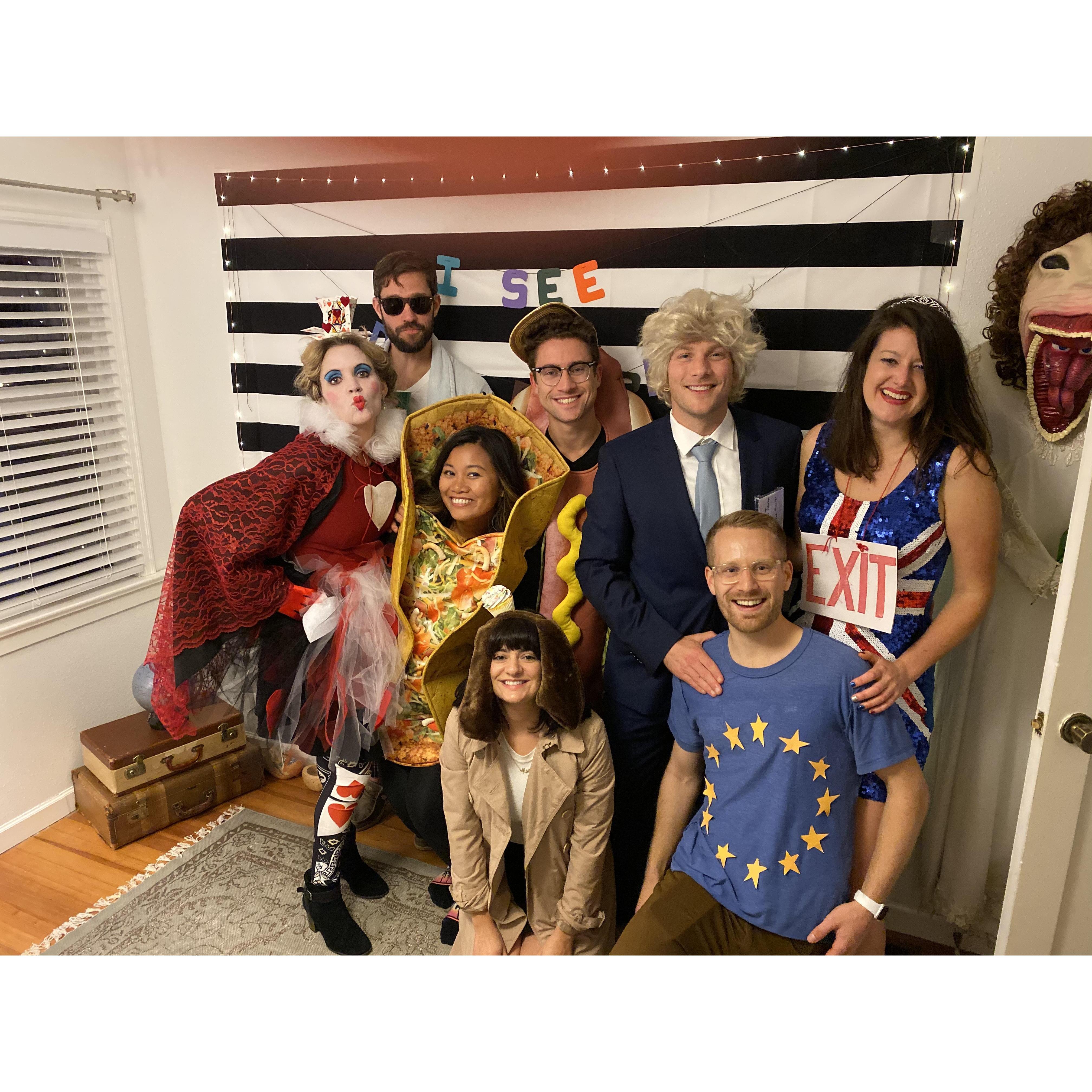 Our timeless Halloween costumes with friends. October 2019.