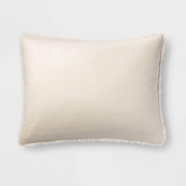 King Heavyweight Linen Blend Pillow Sham Natural - Casaluna™