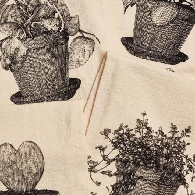 Magnolia Plant Tea Towel