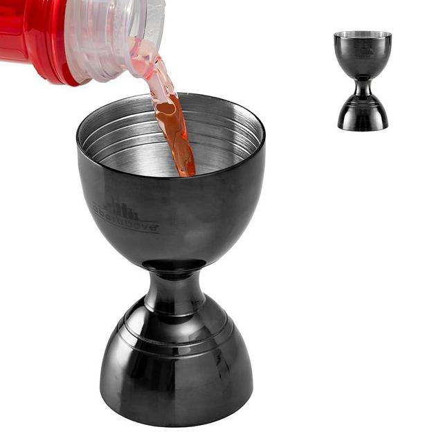 A Bar Above Premium Bell Jigger, with 10 Measurements Inside, Professional and Heavy-Duty, 304 Stainless Steel Cocktail Double Jigger, for Bartending, 1-Pack, Black