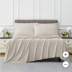 Kirkland Signature 680 Thread Count Sheet Set (Queen, Beige)