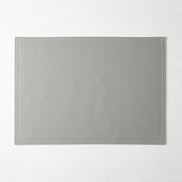Grey Faux Leather Placemat