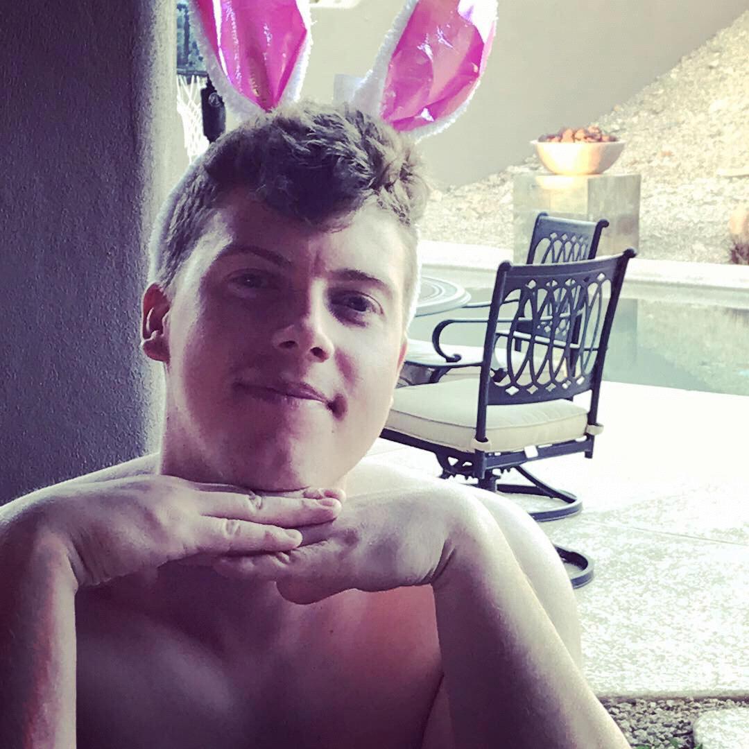Silly Ryan acting like a bunny