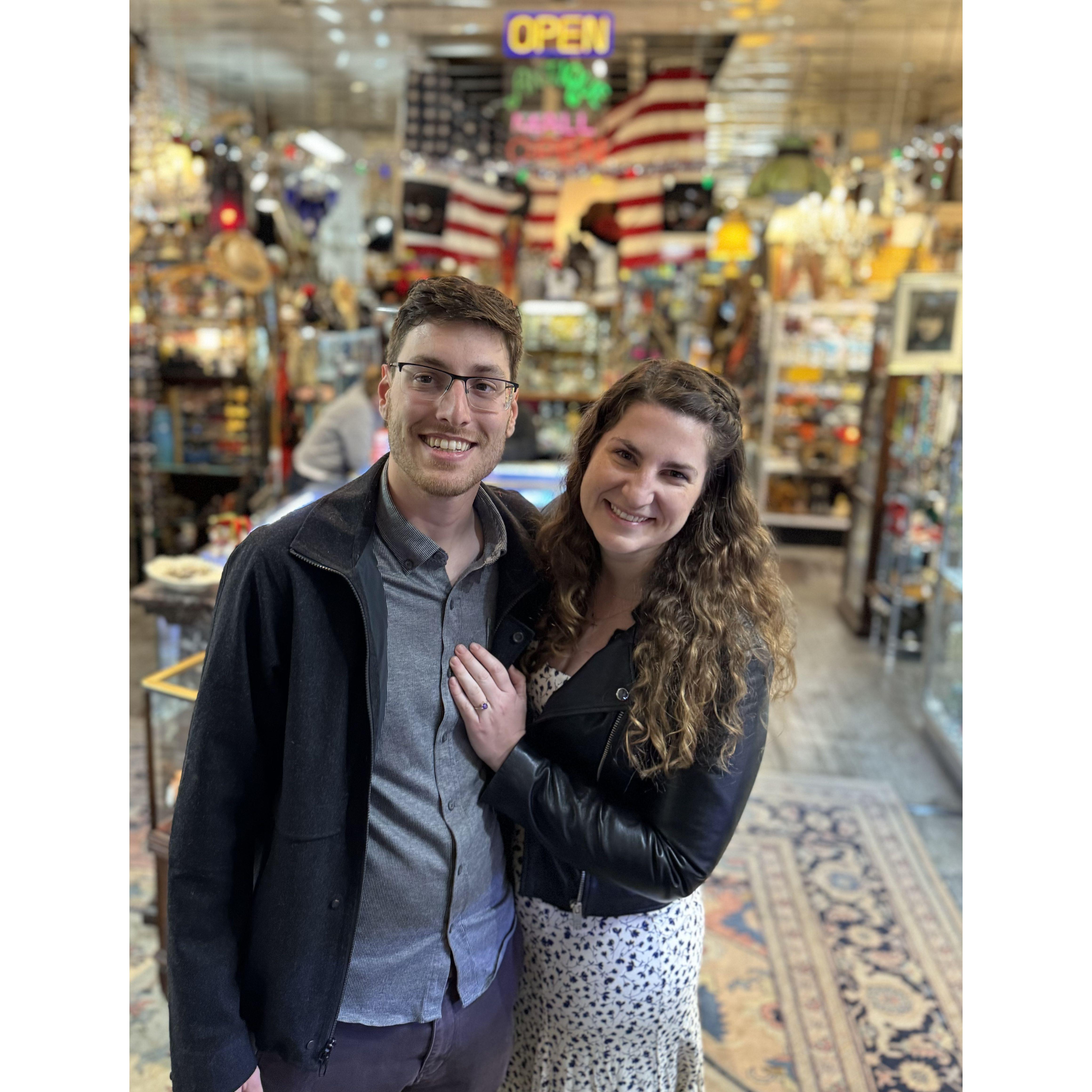 The vintage store where we got engaged in Santa Barbara, CA