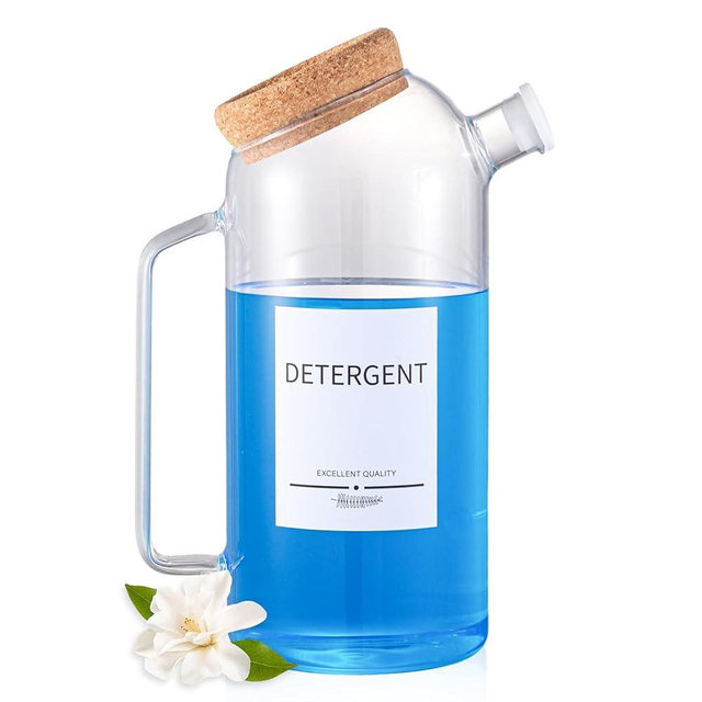 60oz Liquid Laundry Detergent Dispenser with Lables,Glass Laundry Detergent Dispenser,Laundry Detergent Container Laundry Liquid Dispenser
