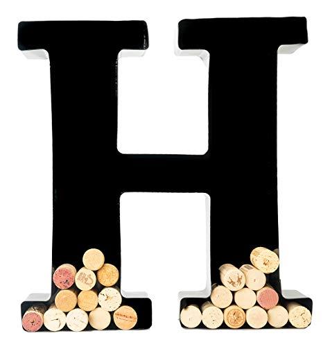 Wine Cork Holder - Metal Monogram Letter (H)