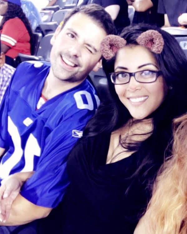 Our first pic together with the Snapchat filter haha