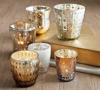Eclectic Mercury Votive Holders - Set of 6 - Silver