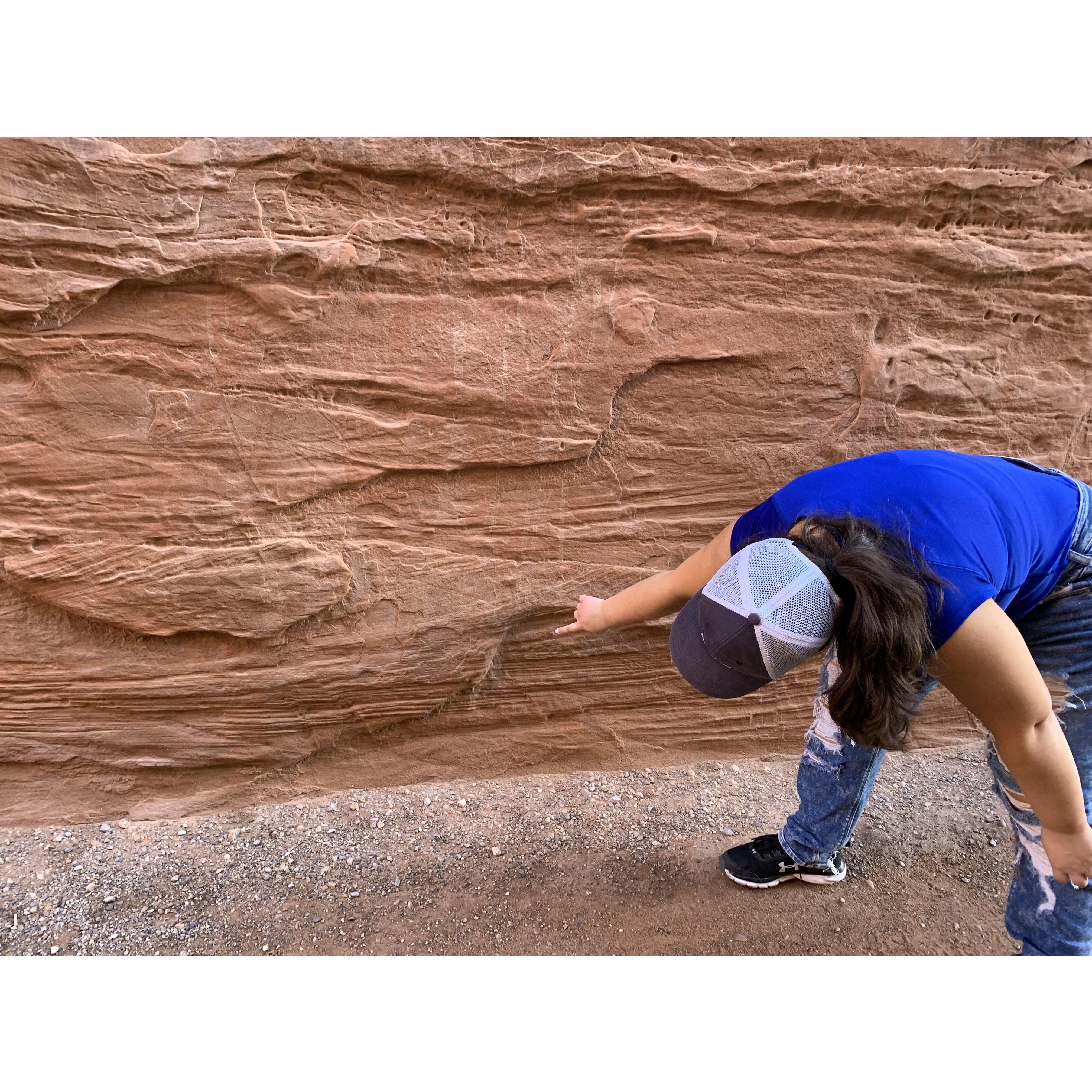 Sylvana explaining something about rocks that Ryan probably forgot immediately