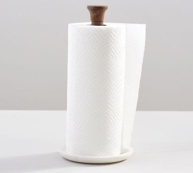 Chateau Marble &amp; Acacia Wood Paper Towel Holder