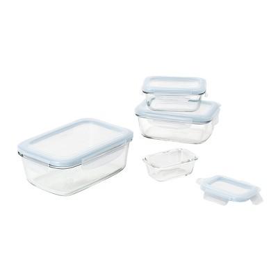 OXO 8pc Glass Food Storage Container Set Blue