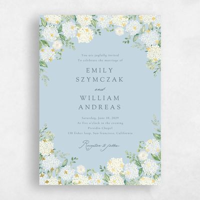 Baby Blue Wedding Invitation - Speranza Portrait Foil