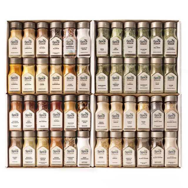 iSpice Starter Spice Set- Herb Spices and Seasonings Sets, Spices Set For Gifts Home Basic Seasonings for Cooking(Total Kitchen- 48 pack)…