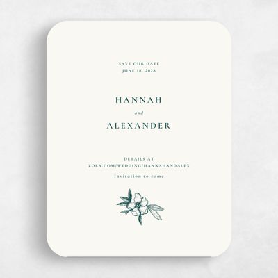 Green Rounded Wedding Save the Date - Kianna Bloom