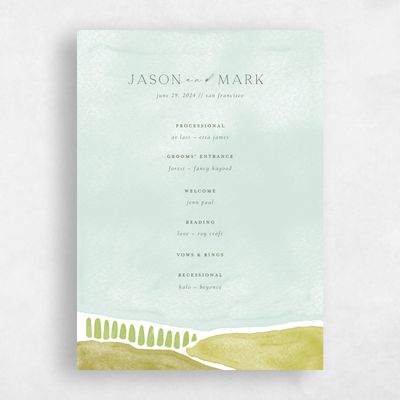 Mint, Green Wedding Program - Vallejo