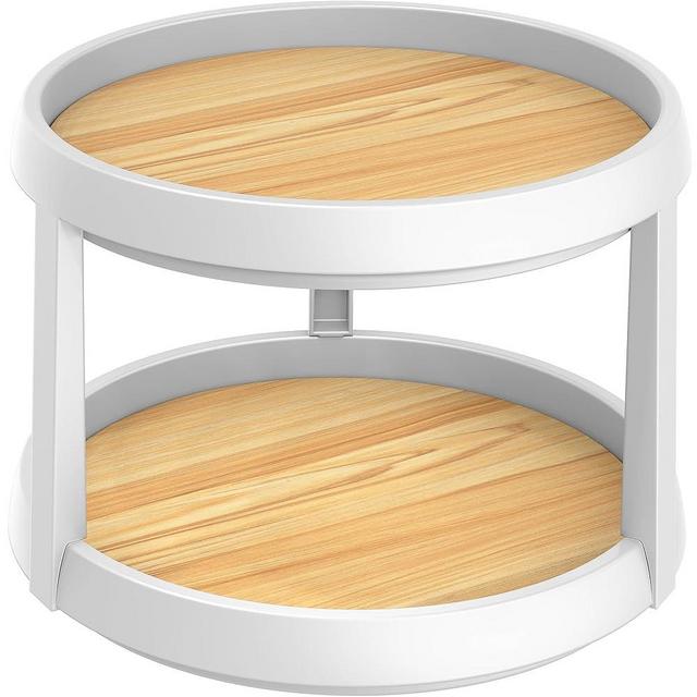 Simple Houseware 2 Tier Turntable Lazy Susan Multifunctional Organizer, Oak