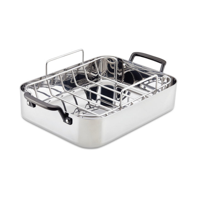 KitchenAid 5-Ply Clad Stainless Steel Roaster & Rack Set
