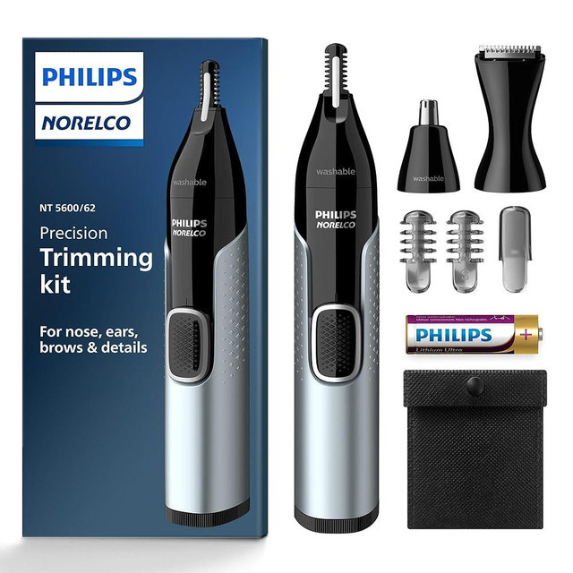 Philips Norelco Nose Trimmer 5000 for Nose, Ears, Eyebrows Trimming Kit, NT5600/62