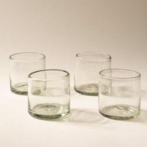 Handblown Glassware - Set of 4 Short / Clear