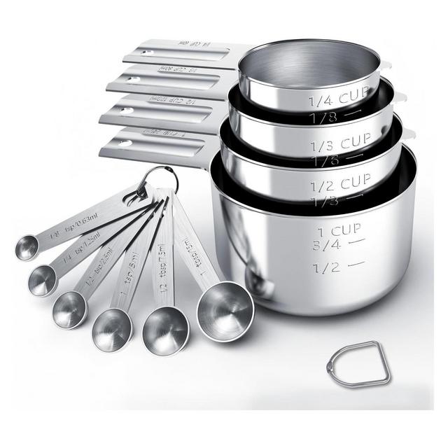 Attop Stainless Steel Measuring Cups & Spoons Set, Cups and Spoons,Kitchen Gadgets for Cooking & Baking