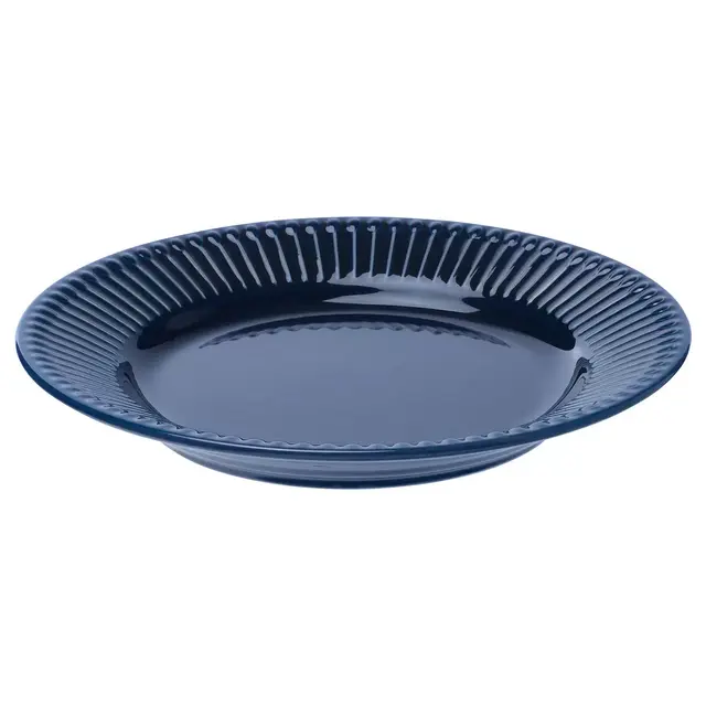 STRIMMIG Side plate 8" , stoneware blue