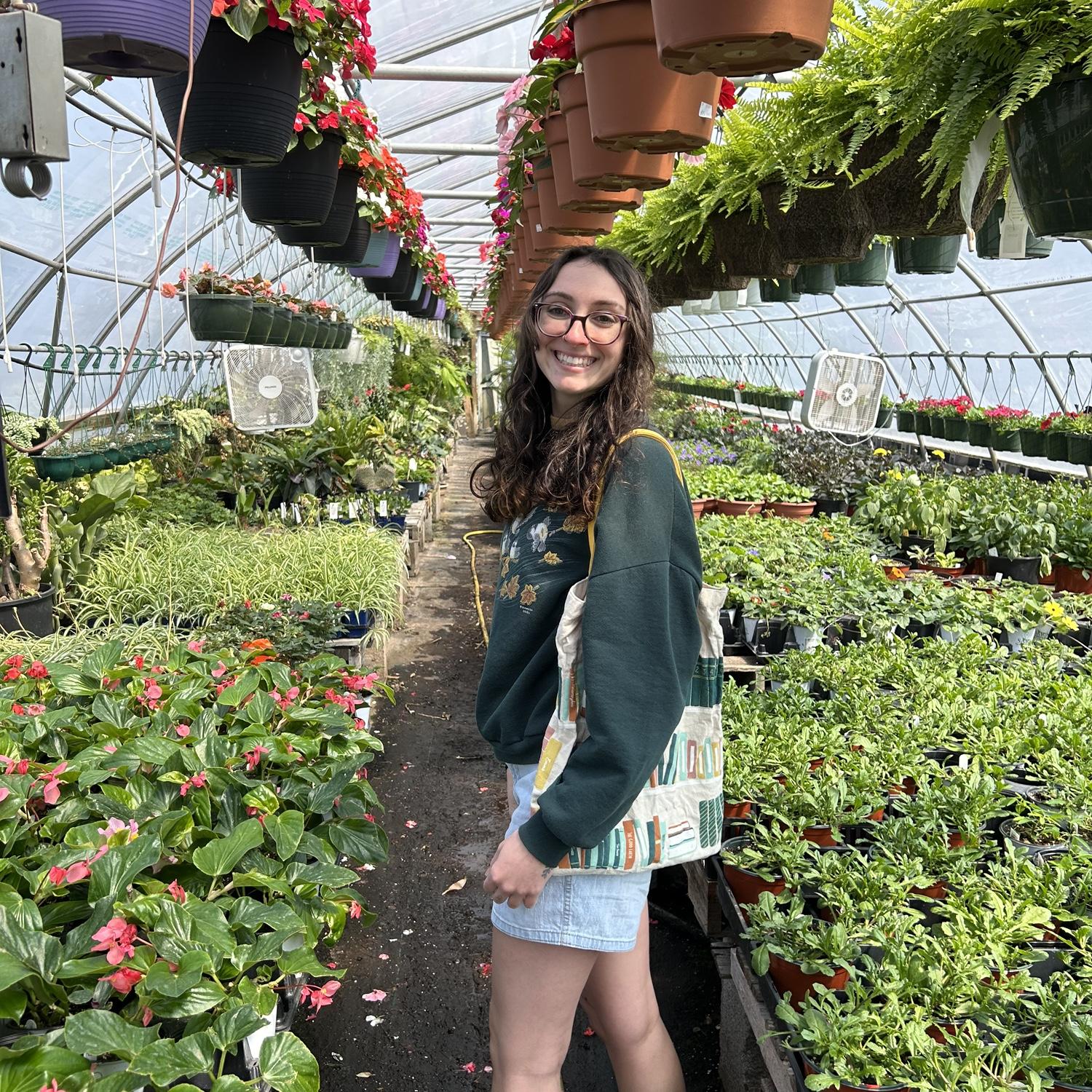 April 27, 2025: Sara at Sara’s Garden and Nursery! Little did she know she was going to get proposed to here in two months.